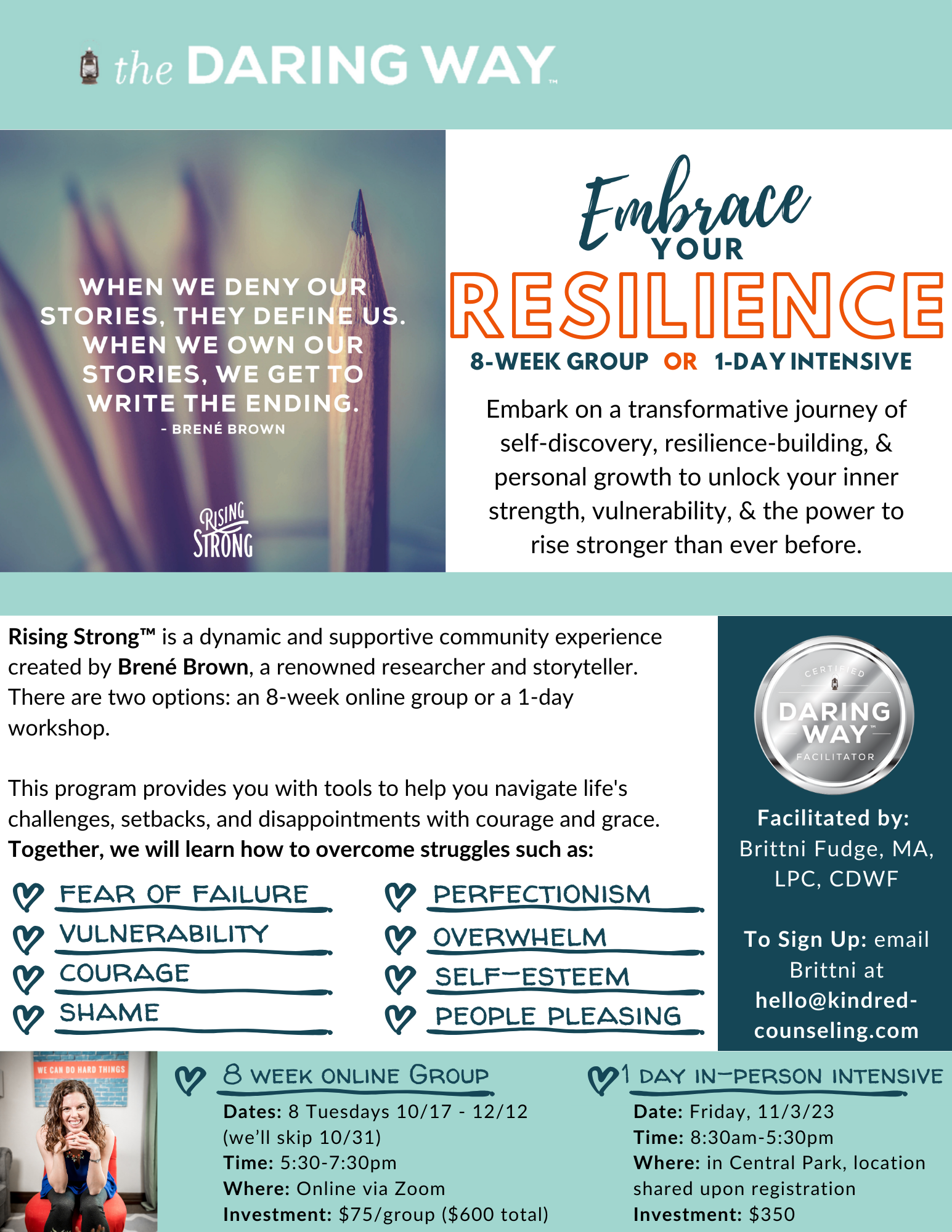 Fall 2023 Rising Strong Groups Kindred Counseling